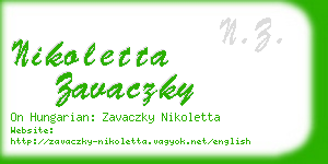 nikoletta zavaczky business card